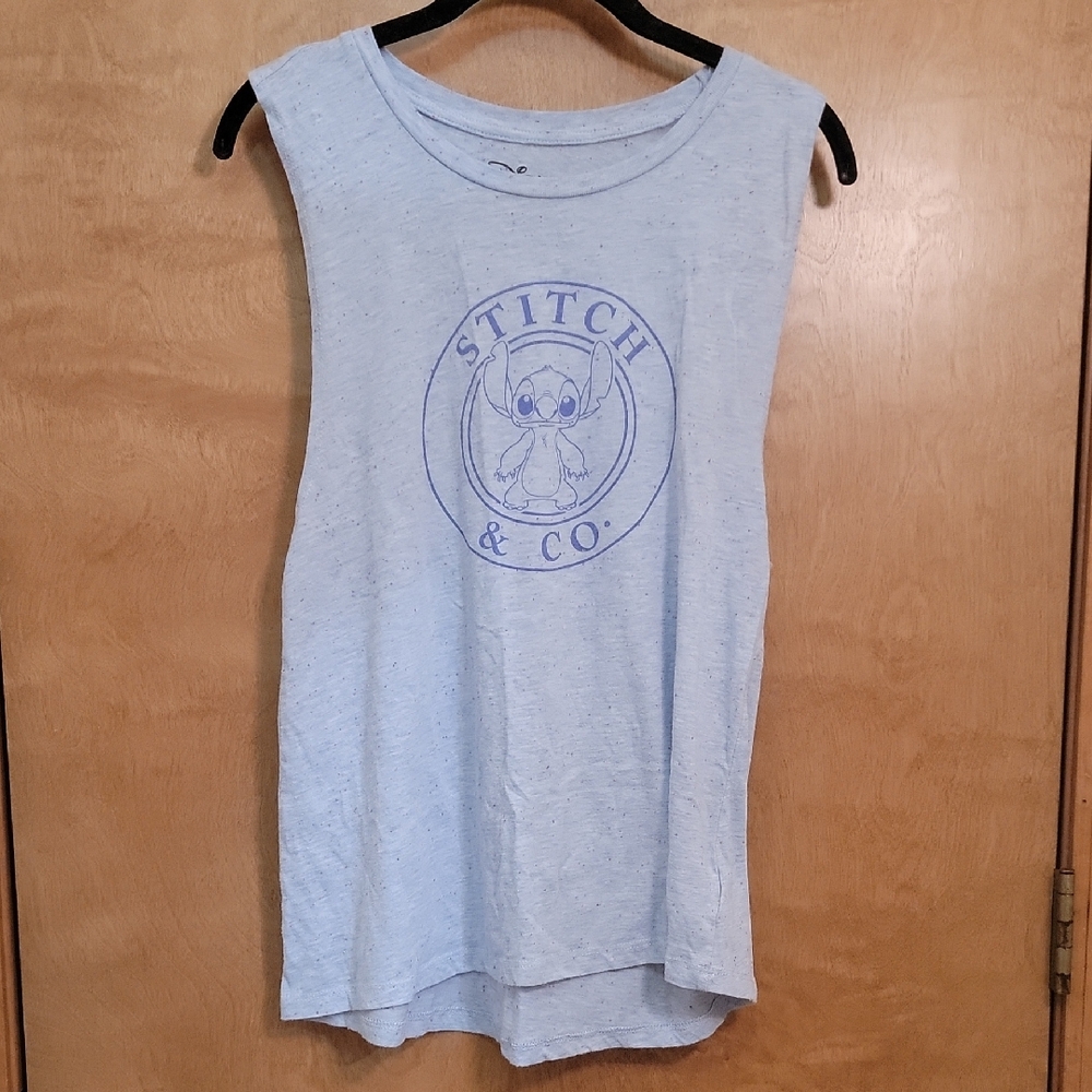 Disney Light Blue Stitch Muscle Tee